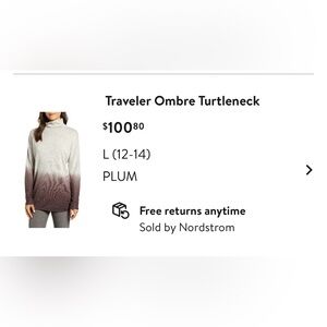 Lou & Grey Gray and Plum Ombre Turtleneck